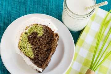 Delicious Pistachio Chocolate Cake With Milk