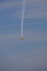 A plane performing in an air show at Jones Beach