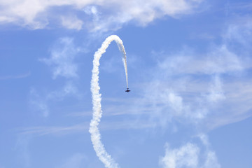 A plane performing in an air show at Jones Beach