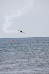 A plane performing in an air show at Jones Beach
