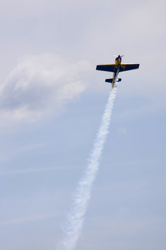 A Plane Performing In An Air Show At Jones Beach