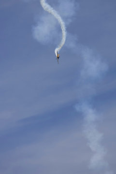 A Plane Performing In An Air Show At Jones Beach