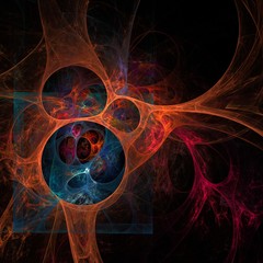 fractal colorful crossing on black background