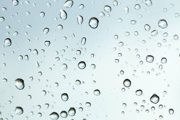 Water drops on glass.