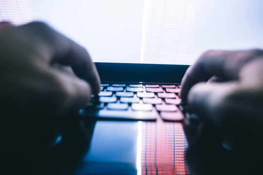 Russian hacker hacking the server in the dark