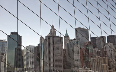 Fototapeta na wymiar Manhattan view from Brooklyn bridge