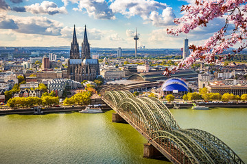 Aerial view of Cologne at spring, Germany - 142032657