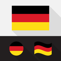 Set of Germany flag flat design vector illustration