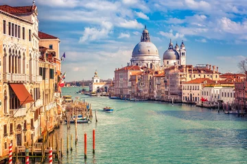 Fotobehang Grand Canal and Basilica Santa Maria della Salute in Venice © sborisov