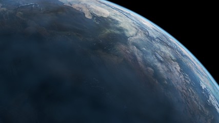 Asteroids are Earth-like blue. Elements of this image furnished by NASA, 3D rendering