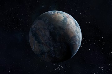 Fototapeta na wymiar Asteroids are Earth-like blue. Elements of this image furnished by NASA, 3D rendering