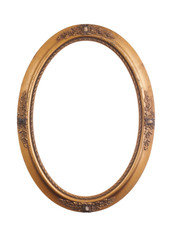 Vintage oval frame on white