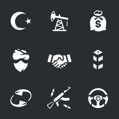Vector Set of Oil smuggling Icons.