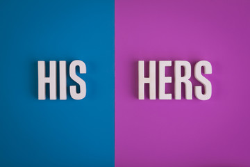 His & Hers sign lettering