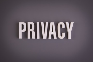 Privacy sign lettering