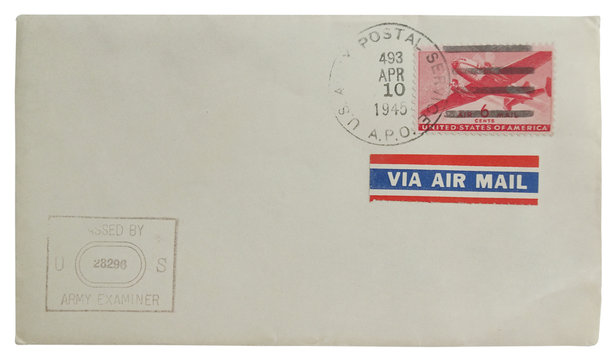 1945 blanked envelope with A.P.O. postmark