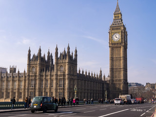 Fototapeta na wymiar Big Ben and Westminster Bridge, London, UK