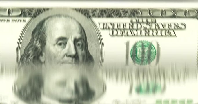 Loopable: Banknotes counting machine. Enumerating US 100 dollars bills. Infinite flow of money.