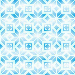 Snowflake X’mas Knitting Repeating Pattern, Background Vector Illustration