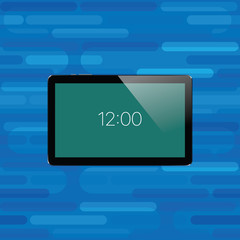 Digital tablet with shiny sensor screen. Electronic smart device. Mobile gadget.