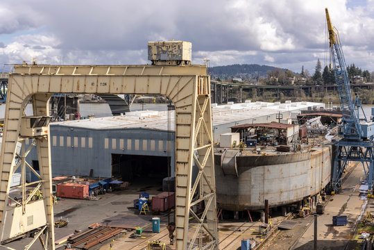 Shipyard in Portland Oregon.