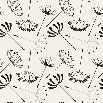 Abstract Dandelions seamless patterns