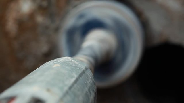 Diamond drilling machine hole in the concrete