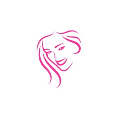 woman face vector logo