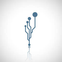 Abstract technology element with reflect. Electronics.