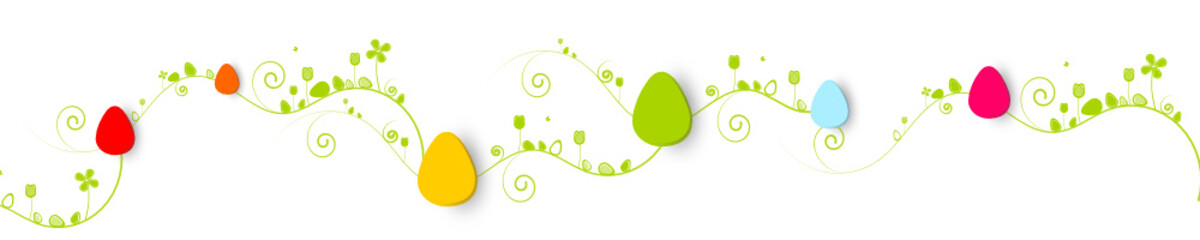 Osterei Band Banner Bunt Wiese Blumen Blüten Hintergrund Osterfest