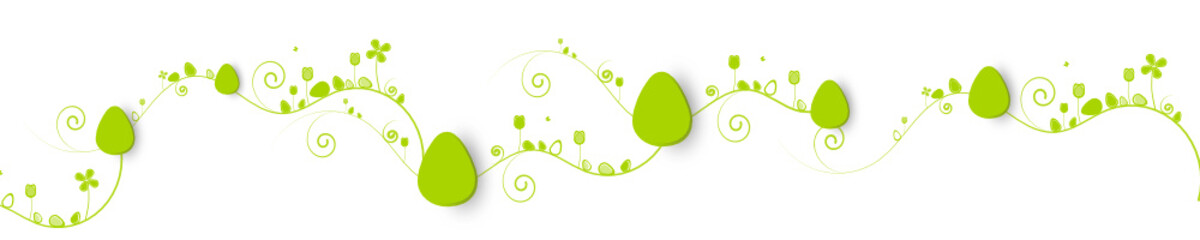 Ostereier Osterfest Band Banner Welle Wellen Blumen Wiese Hintergrund Landschaft Ostermotiv