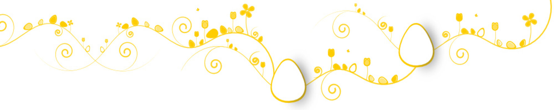 Ostereier Band Banner Gelb Welle Wellen Wiese Blumen Osterfest Ostermotiv