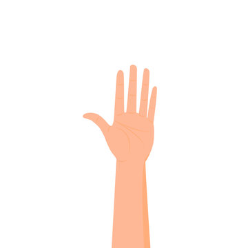 Cartoon hand icon isolated on white background