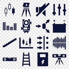 Set of 16 level filled icons