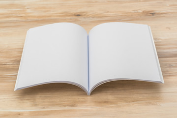 Blank catalog, magazines,book mock up on wood background