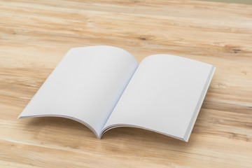 Blank catalog, magazines,book mock up on wood background