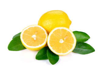 Fresh lemon isolated on white