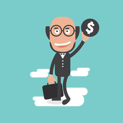 Success And Happy Businessman Vector Illustration