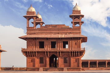 Mughal Indian architecture - the Diwani-i-Khas at Fatehpur Sikri Agra used by Mughal emperor Akbar for official meetings with his ministers.