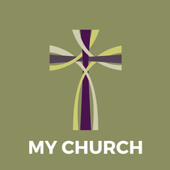 Vector abstract Christ crucifix; three crosses