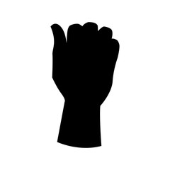 Hand silhouettes icon. Hand gesture isolated on white background