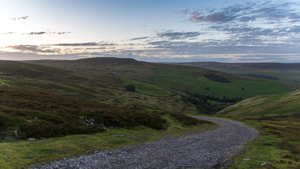 Country road, departing from Long Rd,  between Newbiggin and Healaugh, Yorkshire Dales, North Yorkshire, UK