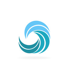 Waves beach tropical logo