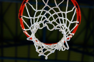Basketball hoop and net closeup