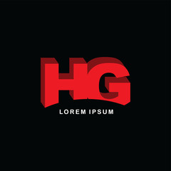 Obraz premium red block initial letter brand logo template logotype