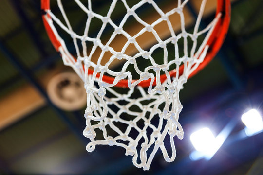 Basketball hoop and net closeup