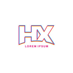 initial neon light letter brand logo template logotype