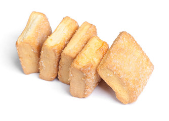 Square cookies isolated