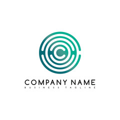 round circle logo logotype brand template vector art