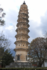 One of the Three Pagodas of Chongsheng Temple near Dali Old Town, Yunnan province, China.
